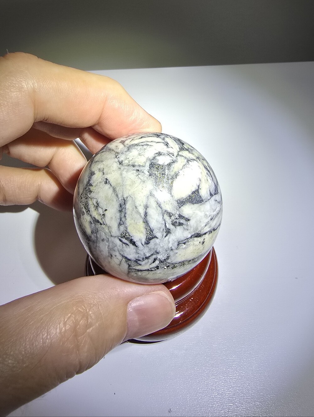 0.4 lbs Pinolite Crystal Sphere #E 48 mm